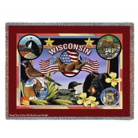 State of Wisconsin - Dwight D Kirkland - Cotton Woven Blanket Throw -  (72x54)