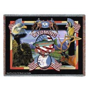 State of Wyoming - Dwight D Kirkland - Cotton Woven Blanket Throw -  (72x54)