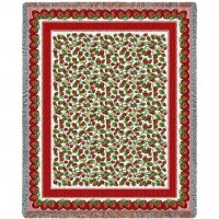 Strawberry Festival - Cotton Woven Blanket Throw -  (72x54)