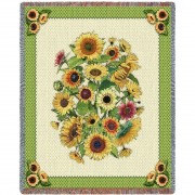 Sunflower Garden - Judy Hand - Cotton Woven Blanket Throw -  (72x54)