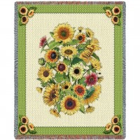 Sunflower Garden - Judy Hand - Cotton Woven Blanket Throw -  (72x54)