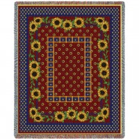 Sunflowers Splendor - Cotton Woven Blanket Throw -  (72x54)