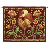 Sunrise Rooster Wall Tapestry