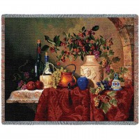 Tavola di Capri - Fran Di Giacomo - Cotton Woven Blanket Throw -  (72x54)