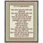 Ten Commandments - Exodus 20:2-17 - Deuteronomy 5:6-21 - Cotton Woven Blanket Throw -  (72x54)