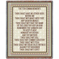 Ten Commandments - Exodus 20:2-17 - Deuteronomy 5:6-21 - Cotton Woven Blanket Throw -  (72x54)