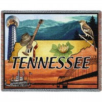 State of Tennessee - Cotton Woven Blanket Throw -  (72x54)