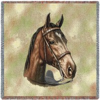 Tennessee Walking Horse - Robert May - Lap Square Cotton Woven Blanket Throw -  (54x54)