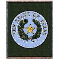 State of Texas Seal - Cotton Woven Blanket Throw -  (72x54)
