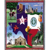 State of Texas - Cotton Woven Blanket Throw -  (72x54)