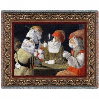 The Cheat -Georges de La Tour's The Cheat with the Ace of Diamonds Parody - Melinda Copper - Cotton Woven Blanket Throw -  (72x54)