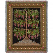 The Grape Vine - I Am The Vine You Are The Branches - John 15:5 - Cotton Woven Blanket Throw -  (72x54)