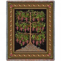 The Grape Vine - I Am The Vine You Are The Branches - John 15:5 - Cotton Woven Blanket Throw -  (72x54)