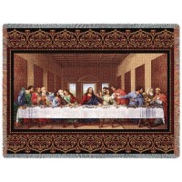 The Last Supper - Leonardo da Vinci - Cotton Woven Blanket Throw -  (72x54)