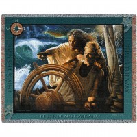 The Storm Pilot - It Is I Be Not Afraid - John 6:20 - Stephen Sawyer - Cotton Woven Blanket Throw -  (72x54)