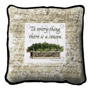 There Is A Season Textured Hand Finished Elegant Woven Throw Pillow Cover 100% Cotton  Size 17x17