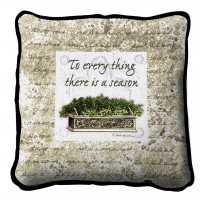 There Is A Season Textured Hand Finished Elegant Woven Throw Pillow Cover 100% Cotton  Size 17x17