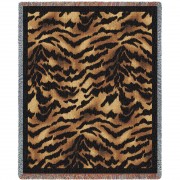 Tiger Skin - Cotton Woven Blanket Throw -  (72x54)
