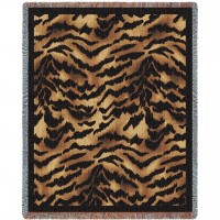 Tiger Skin - Cotton Woven Blanket Throw -  (72x54)