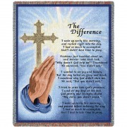 The Difference - Poem - Cotton Woven Blanket Throw -  (72x54)