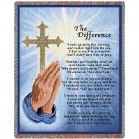 The Difference - Poem - Cotton Woven Blanket Throw -  (72x54)