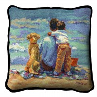 Treasured Moment Textured Hand Finished Elegant Woven Throw Pillow Cover 100% Cotton  Size 17x17
