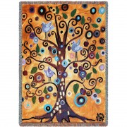 Tree of Life - Natasha Wescoat - Cotton Woven Blanket Throw -  (72x54)