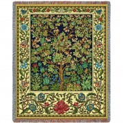 Tree of Life - Arts And Crafts - William Morris - Cotton Woven Blanket Throw -  (72x54)
