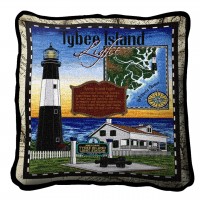 Tybee Island Lighthouse - - Throw Pillow