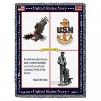 US Navy -Naval Memorial - Cotton Woven Blanket Throw -  (72x54)