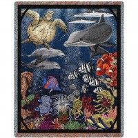 Underwater - Cotton Woven Blanket Throw -  (72x54)