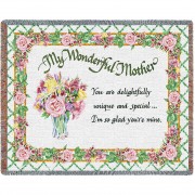 My Wonderful Mother - Audrey Jean Roberts - Cotton Woven Blanket Throw -  (72x54)