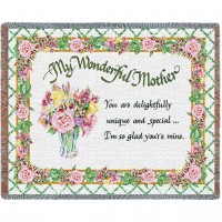 My Wonderful Mother - Audrey Jean Roberts - Cotton Woven Blanket Throw -  (72x54)