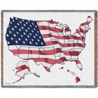 United States Flag Map Blanket