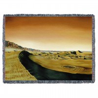 Valles Marineris Dunes - Kurt C Burmann - Cotton Woven Blanket Throw -  (72x54)