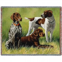 Variations On a Breed Pointers - Bob Christie - Cotton Woven Blanket Throw -  (72x54)