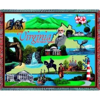 State of Virginia - Cotton Woven Blanket Throw -  (72x54)