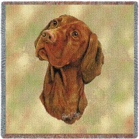 Vizsla - Robert May - Lap Square Cotton Woven Blanket Throw -  (54x54)