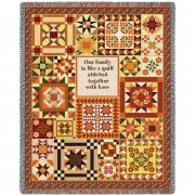 Our Family Is Like a Quilt Stitched Together With Love - Cotton Woven Blanket Throw -  (72x54)