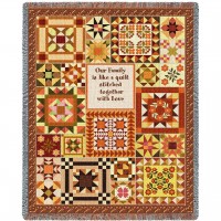 Our Family Is Like a Quilt Stitched Together With Love - Cotton Woven Blanket Throw -  (72x54)
