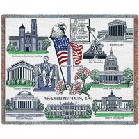 Washington DC - Cotton Woven Blanket Throw -  (72x54)