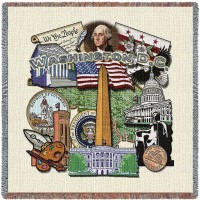 Washington DC - Lap Square Cotton Woven Blanket Throw -  (54x54)