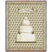 Wedding Cake Vows - Cotton Woven Blanket Throw -  (72x54)