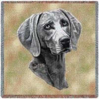 Weimaraner - Robert May - Lap Square Cotton Woven Blanket Throw -  (54x54)