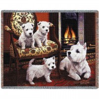 West Highland White Terrier - Robert May - Cotton Woven Blanket Throw -  (72x54)
