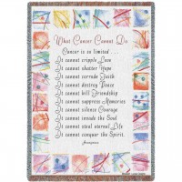 What Cancer Cannot Do - Elizabeth Lucas Designs - Cotton Woven Blanket Throw -  (72x54)