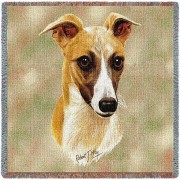 Whippet - Robert May - Lap Square Cotton Woven Blanket Throw -  (54x54)