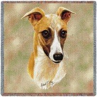 Whippet - Robert May - Lap Square Cotton Woven Blanket Throw -  (54x54)