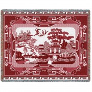 Red Willow - Cotton Woven Blanket Throw -  (72x54)