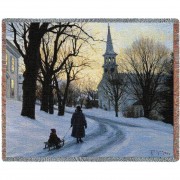 Winters Eve - Robert Duncan - Cotton Woven Blanket Throw -  (72x54)